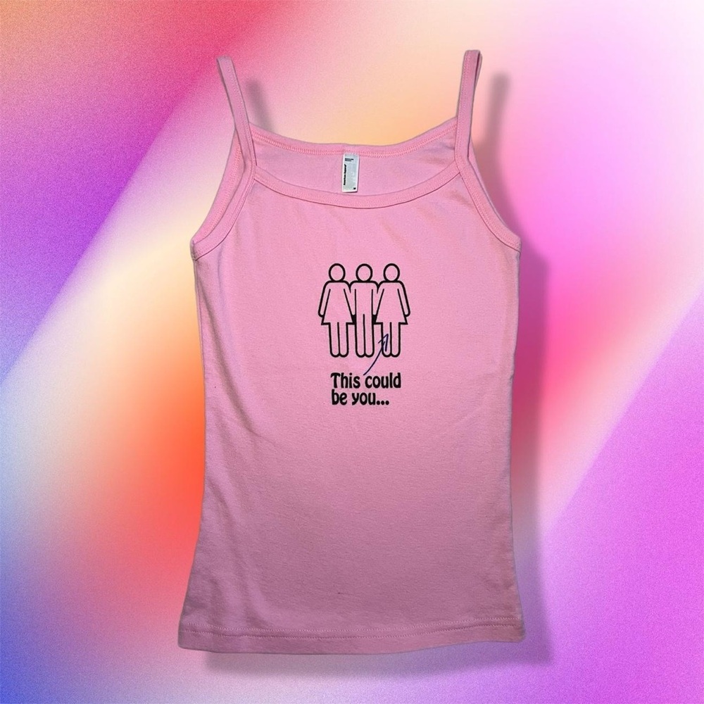 Pink American Apparel Graphic Tank Top